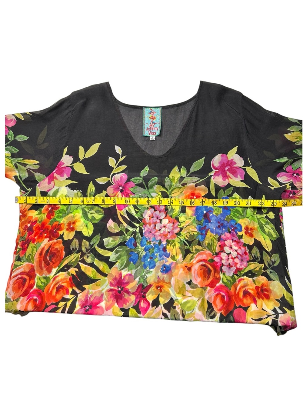 Johnny Was Betty Floral Tunic Boho Rayon XL Flowing - Picture 7 of 11